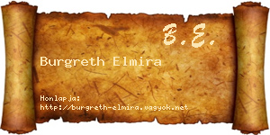 Burgreth Elmira névjegykártya